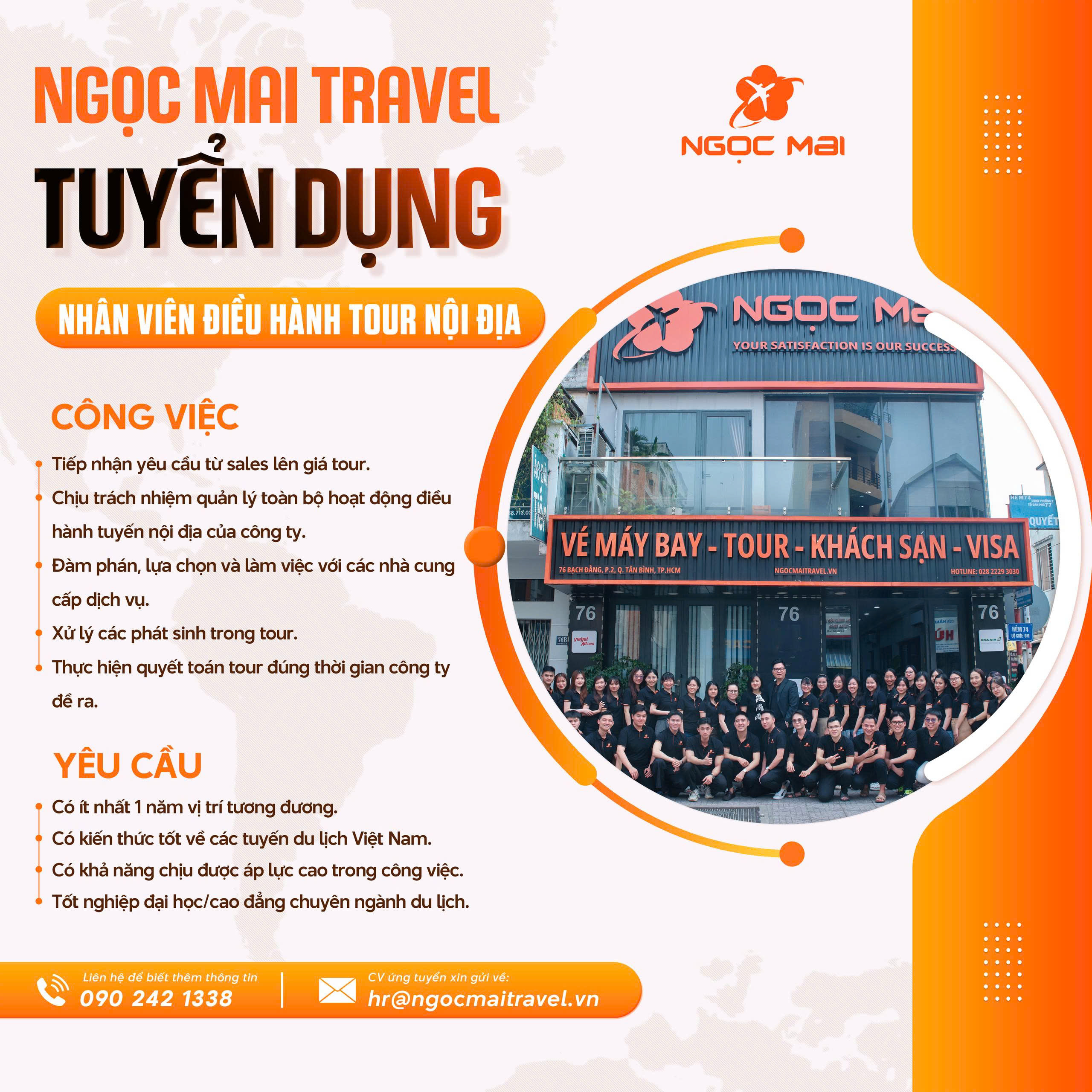 Nhân viên điều hành Tour nội địa